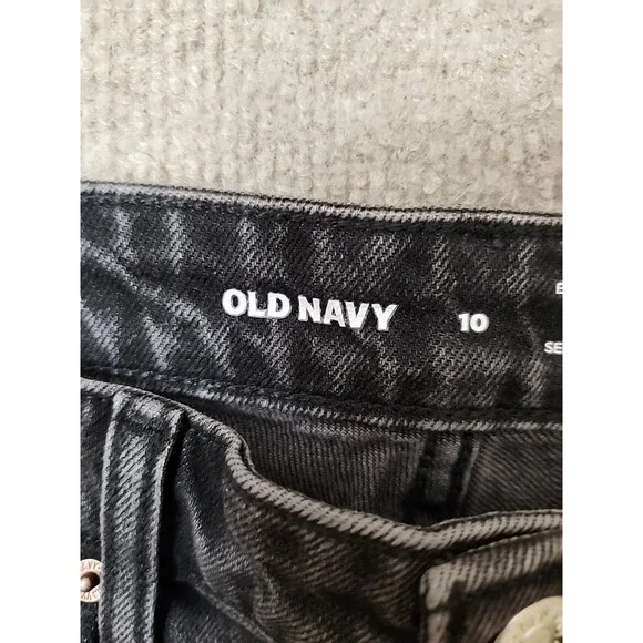 Old Navy Curvy Extra High Rise Wide-Leg Jeans Womens 10 Black Wash NEW - Picture 8 of 11